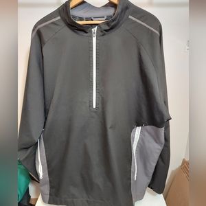 Footjoy Mens XL - 1/4 Zip Performance Golf Pullover- Black/Silver L/S Jacket XL